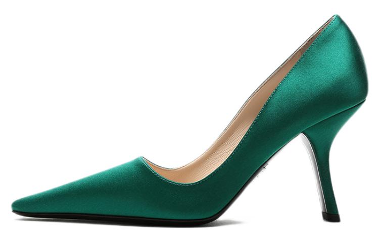 Туфли женские Prada на высоком каблуке, зеленый
