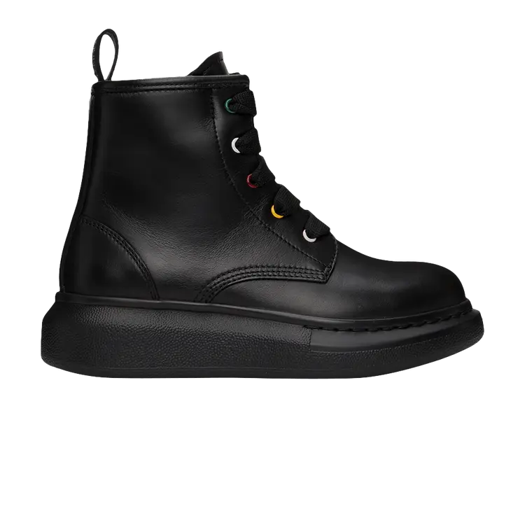

Ботинки Alexander McQueen Hybrid Lace-Up Boot Kids Black, черный