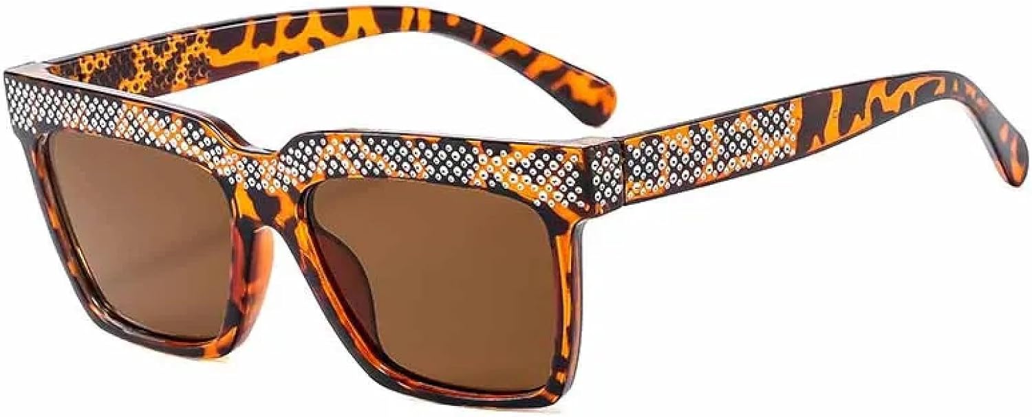 

Классические роскошные солнцезащитные очки для женщин и мужчин, модные ретро-очки для уличной фотографии, солнцезащитные очки с защитой от УФ-излучения UV400 TKKTLLT, Leopard Brown