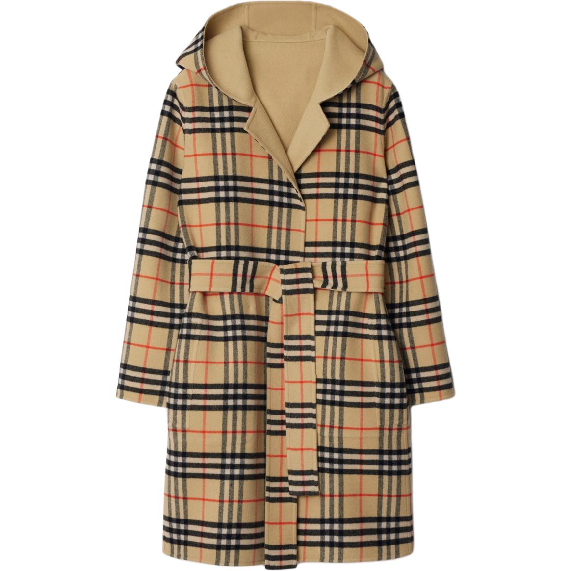 Пальто Burberry Винтажное клетчатое шерстяное, Хай-стрит, Linen — фото 4