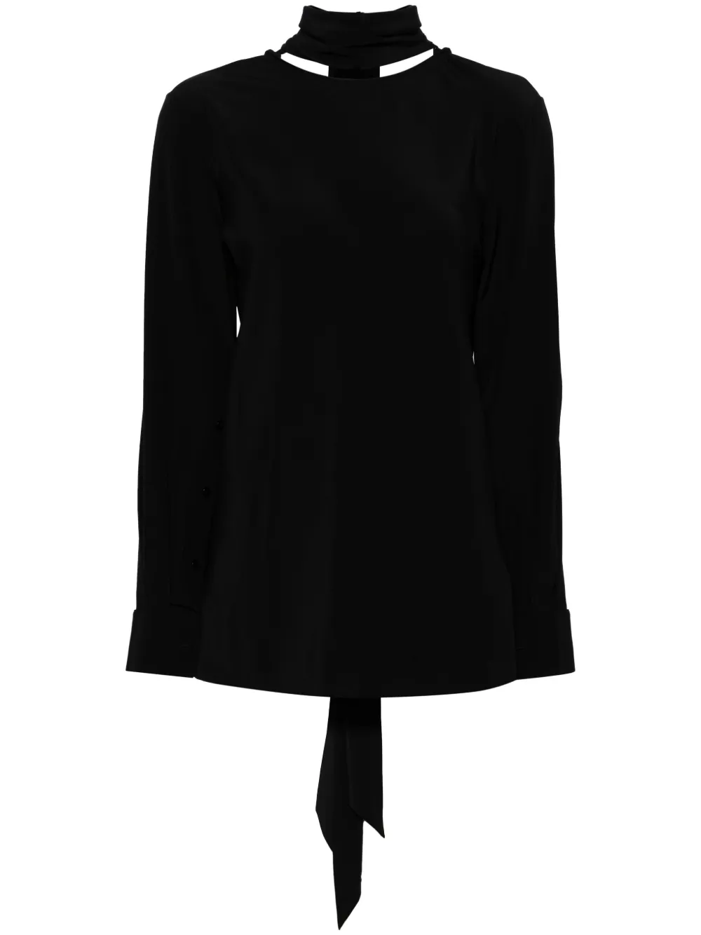 

Шелковая блузка со съемным шарфом Helmut Lang, черный