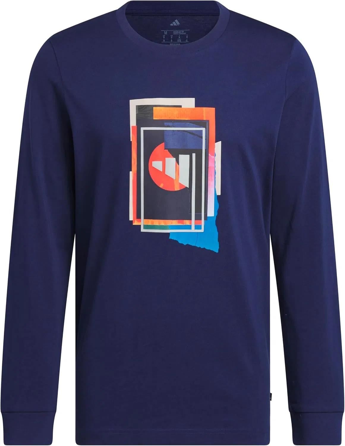 Футболка Adidas Mens Beyond Graphic с длинным рукавом, темно-синий