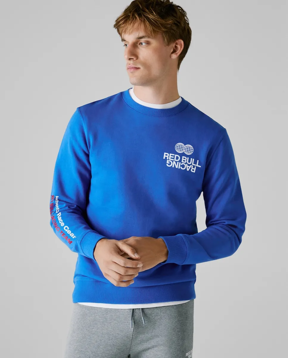 

Мужская толстовка с круглым вырезом и принтом на спине Pepe Jeans, синий