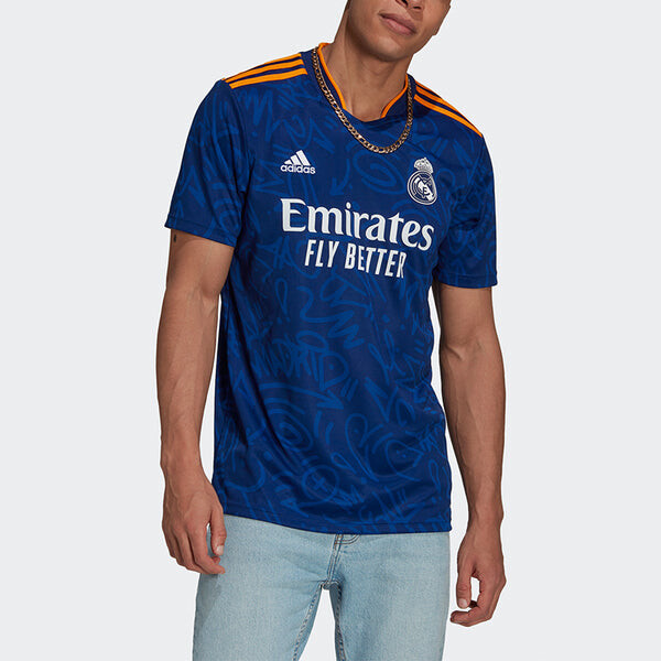 Майка Men's adidas Training Sports Tournament Short Sleeve Soccer/Football Jersey SW Fan Edition Real Madrid Away Blue, синий — фото 4
