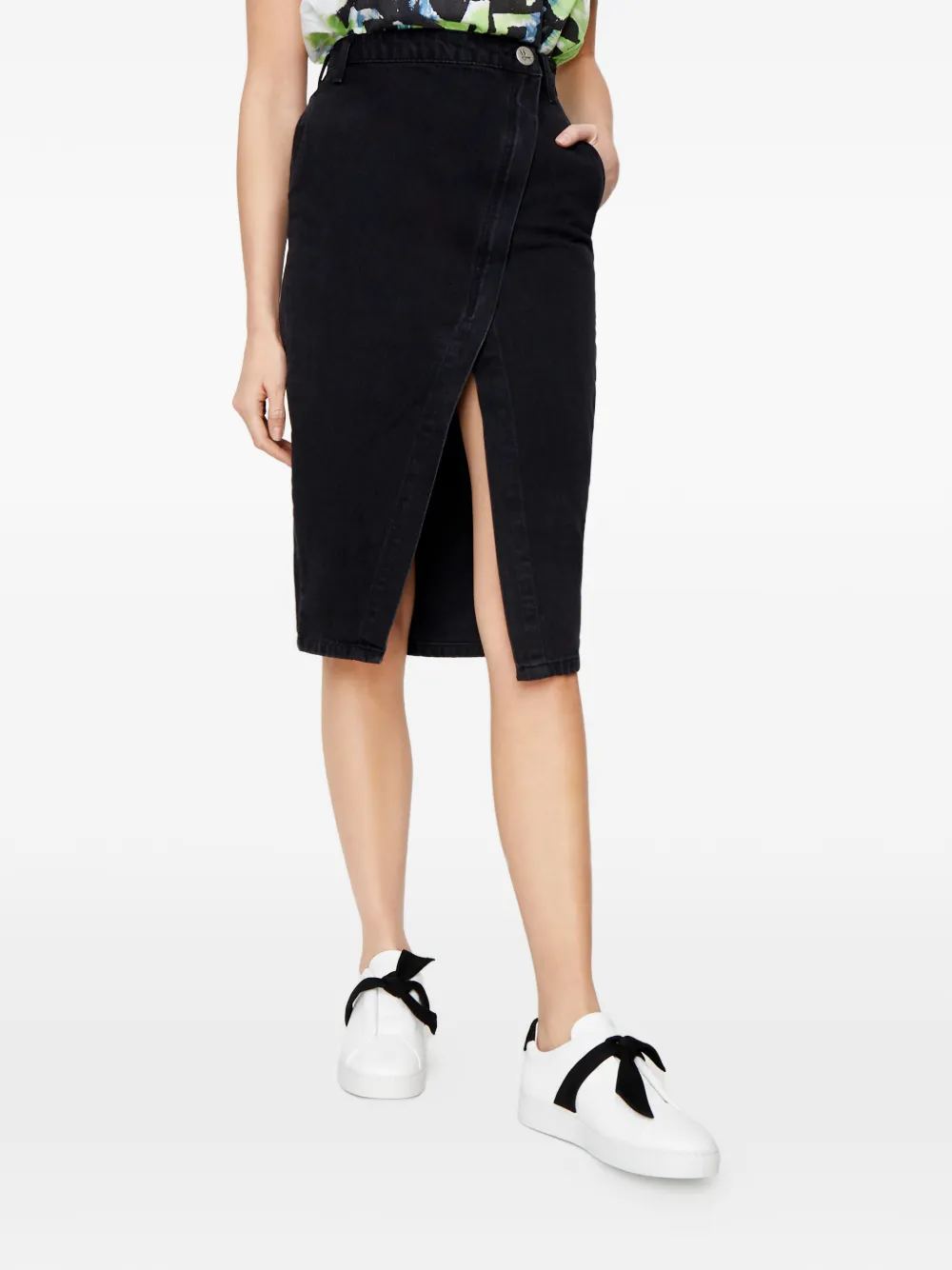 

Миди-юбка с высоким разрезом One Teaspoon, черный