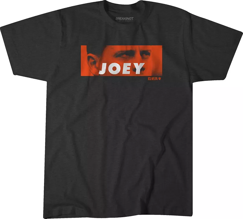 

Мужская футболка BreakingT Cincinnati Bengals Joe Burrow Eyes Dark Heather Grey