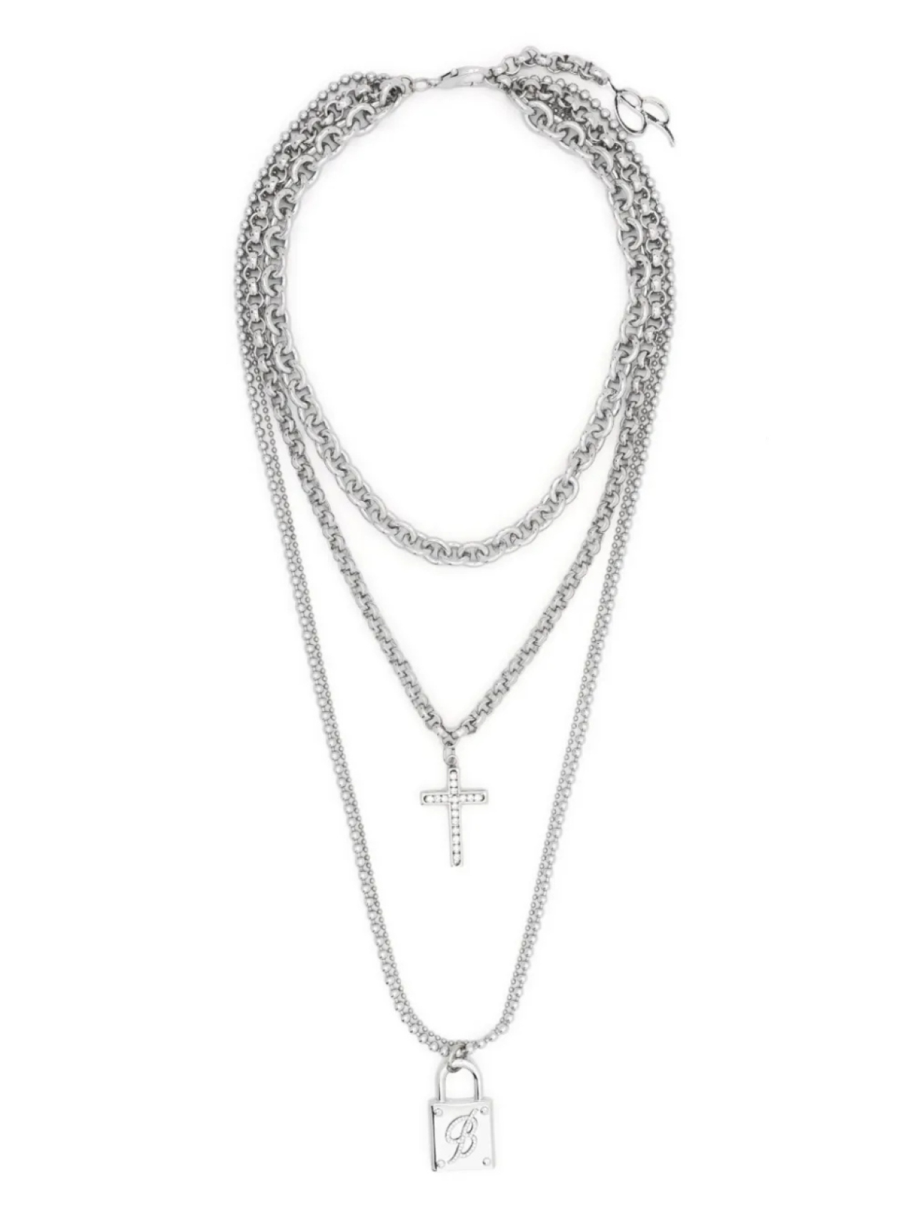 

Blumarine колье с кристаллами, серебряный