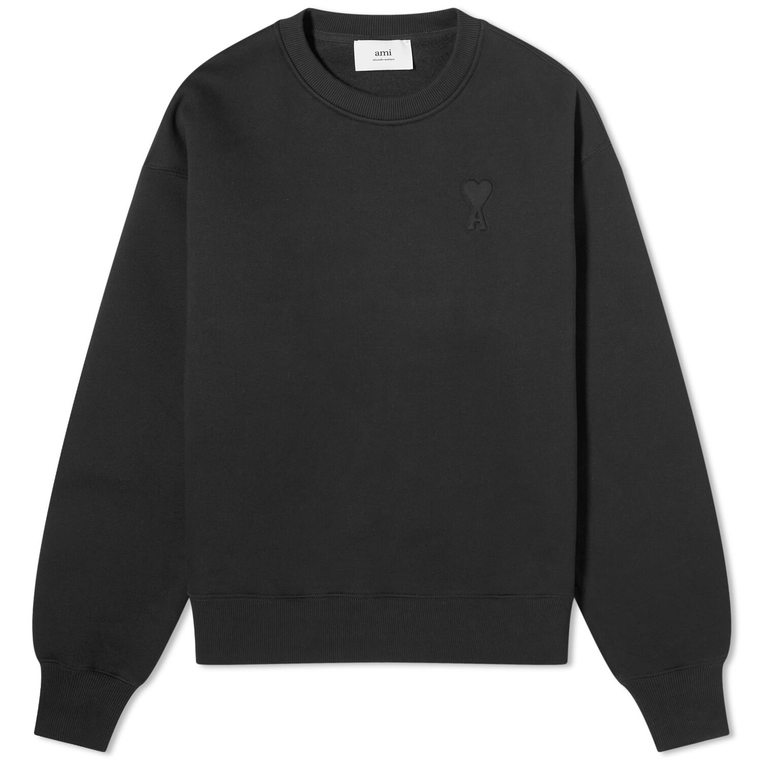 

Свитер Ami Paris Embossed Heart Crew Sweatshirt, черный