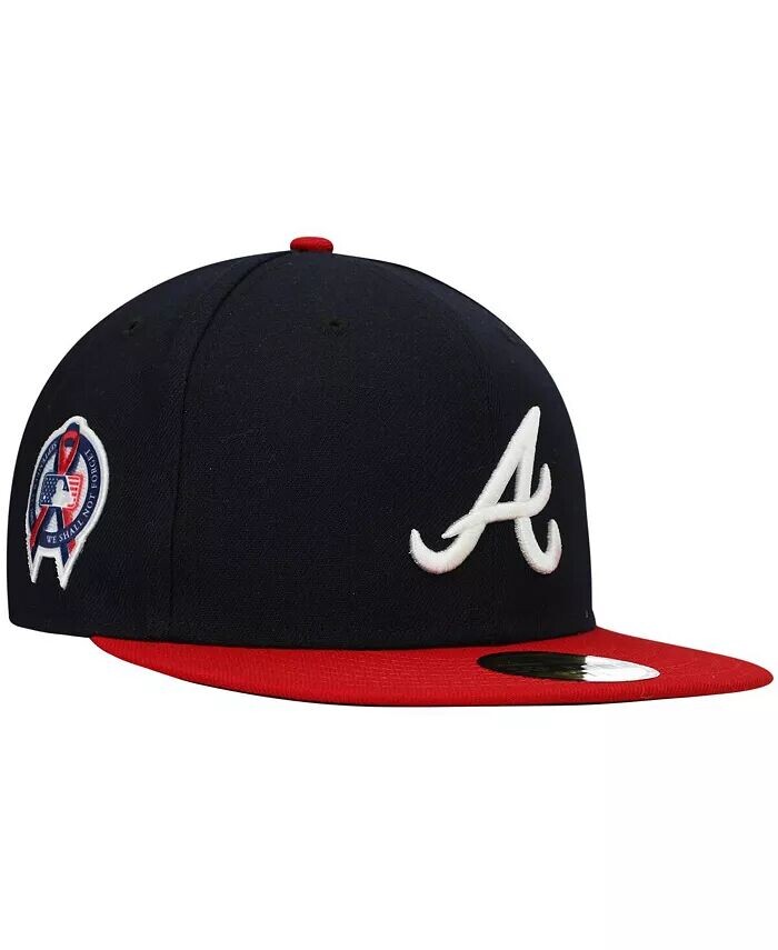 

Мужская темно-синяя шляпа Atlanta Braves 9, 11 с мемориальной боковой нашивкой 59Fifty New Era