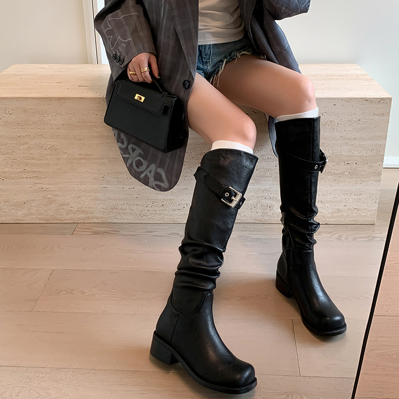 Yeezyy Reezy Женские черные полусапоги на каблуке 4 см, цвет Black — фото 3