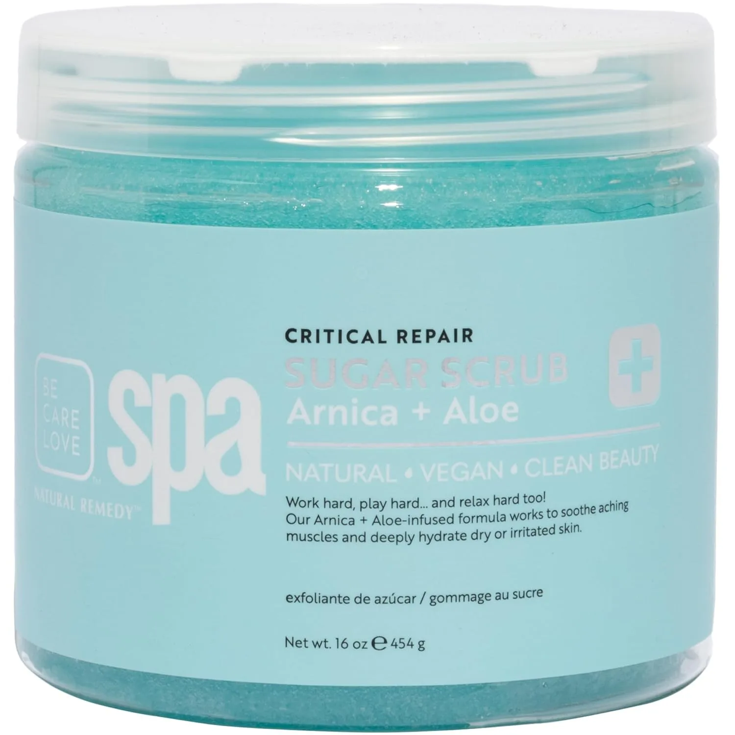 BCL Spa Critical Repair Sugar Scrub - Профессиональный отшелушивающий скраб для тела для сухой, огрубевшей кожи и мозолей с арникой и алоэ - Уход за собой для женщин и мужчин, Сделано в США, 450 мл 453.60 г (1 шт.), Olive
