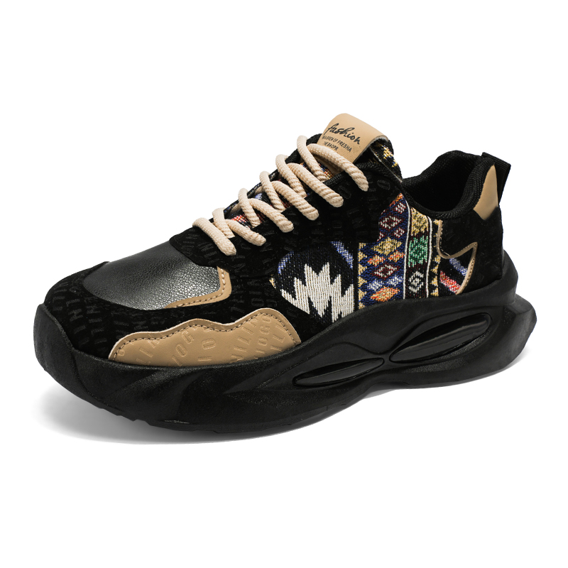 

King Jinmai Мужские низкие кэжуал кеды черные, цвет Black