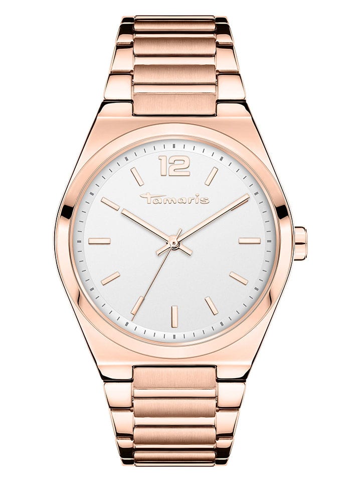 

Tamaris Кварцевые часы в цвете розовое золото/белый