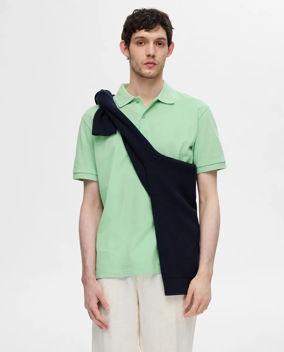 

Мужская рубашка поло с коротким рукавом Selected, светло-зеленый