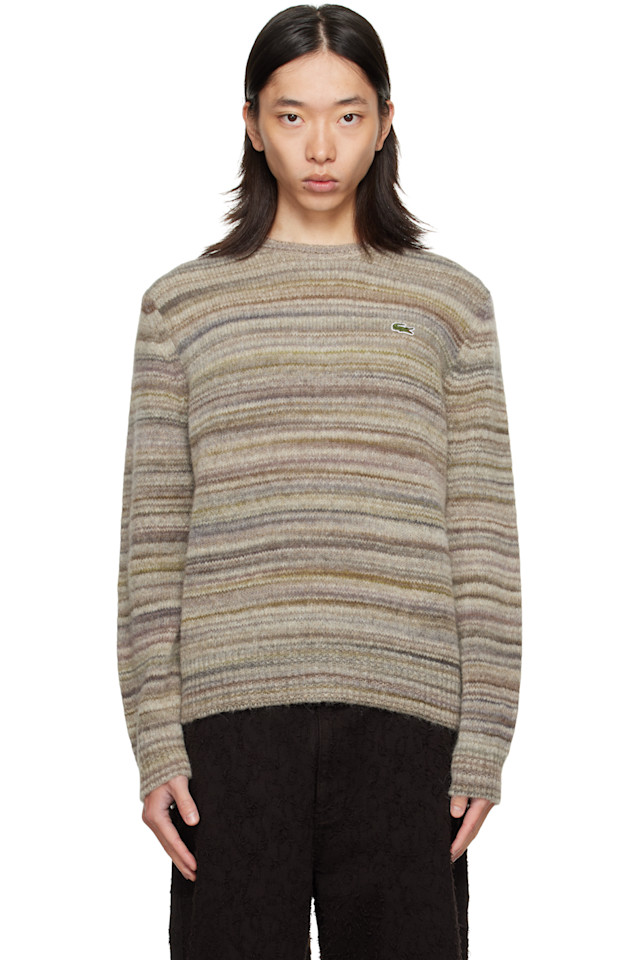 

Lacoste Серый вязаный шерстяной свитер из альпаки