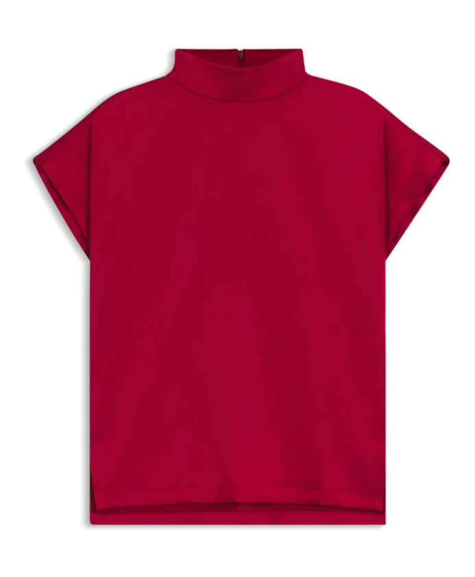 

Атласная блузка со стоячим воротником Hugo, красный