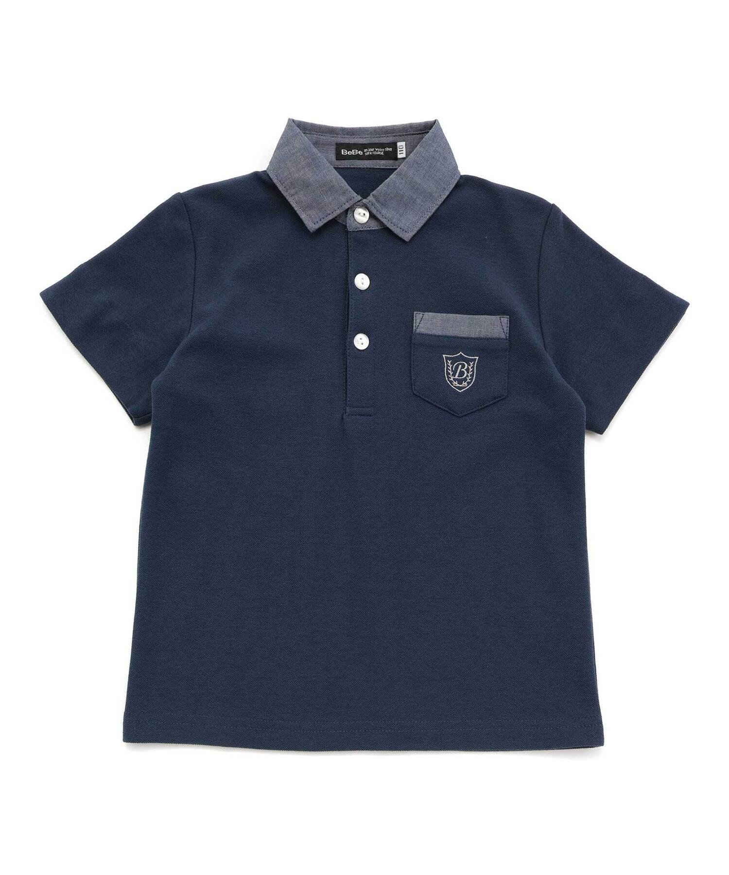 Поло с коротким рукавом и вышитой эмблемой Каноко (80~150 см) BeBe, Navy