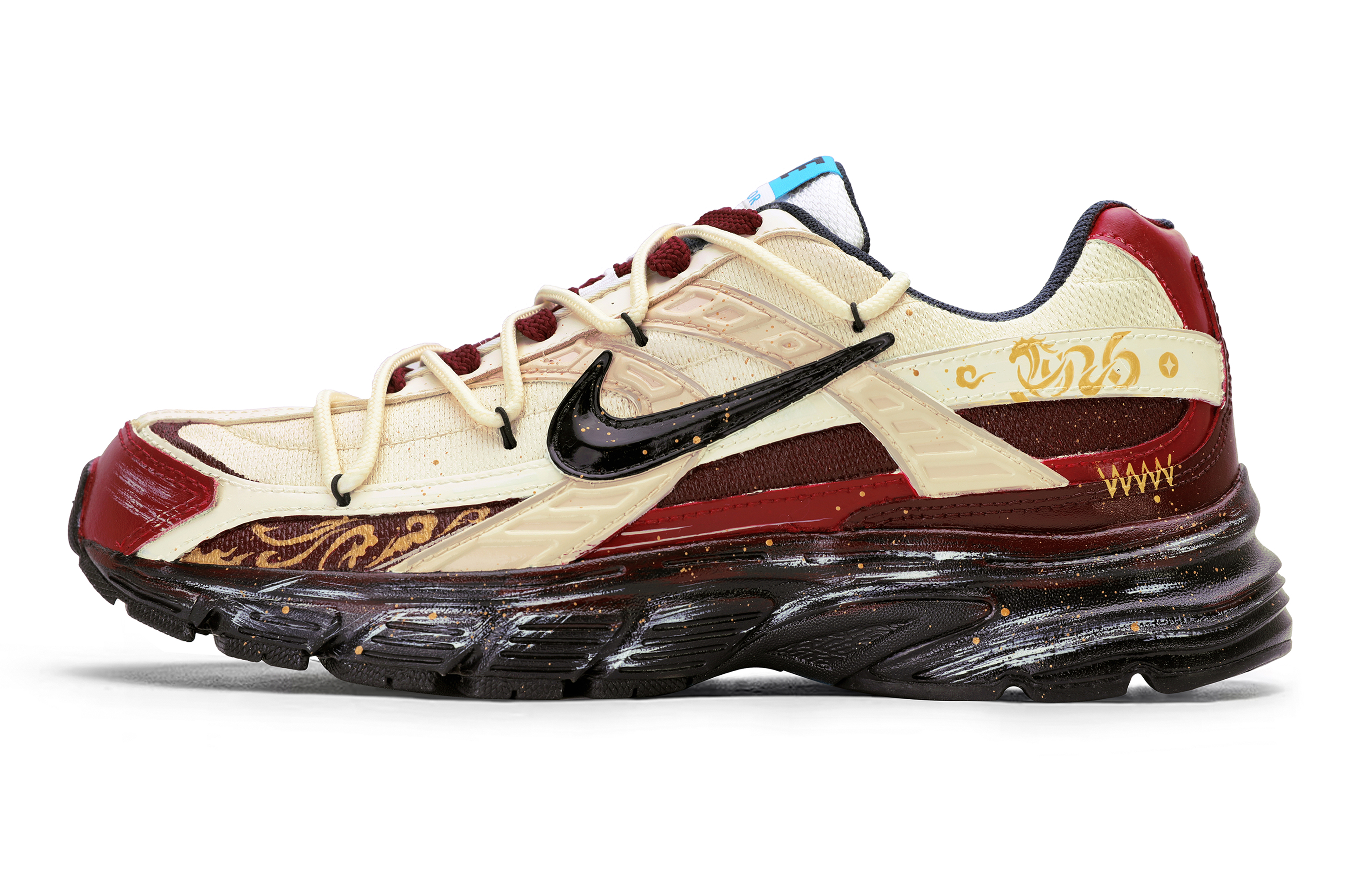 

Nike Initiator Slip Resistant Abrasion Resistant низкие кроссовки для бега мужские Beige Red