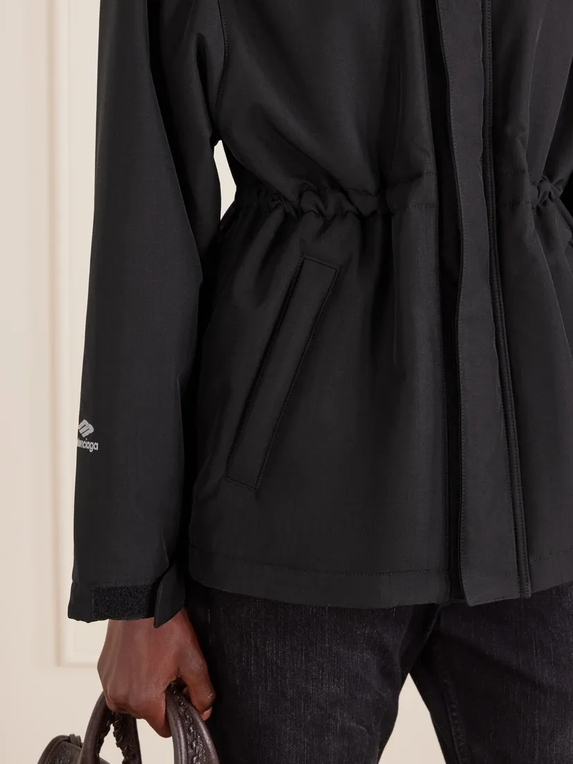 Стеганая лыжная куртка из рипстопа с вышивкой BALENCIAGA, черный — фото 4