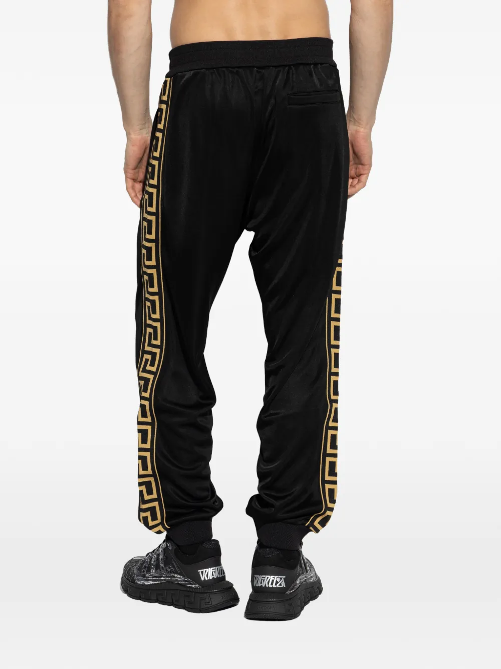Спортивные брюки с узором меандр Versace, черный — фото 4
