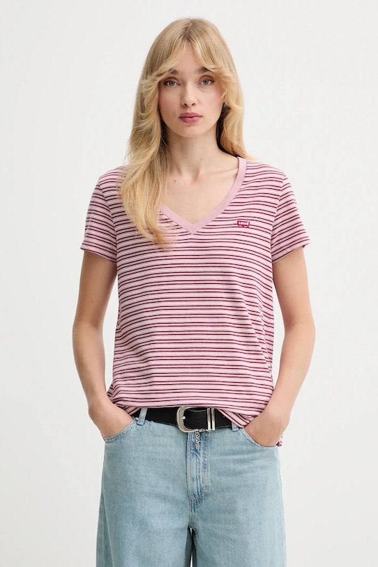 

Хлопковая футболка Levi'S, розовый