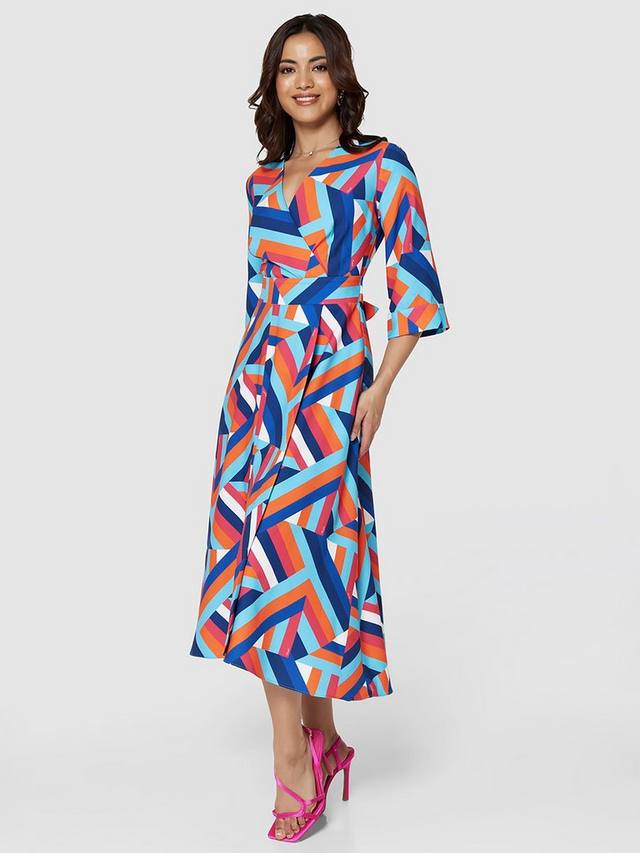 

Платье с запахом с высокой талией Closet London, синий