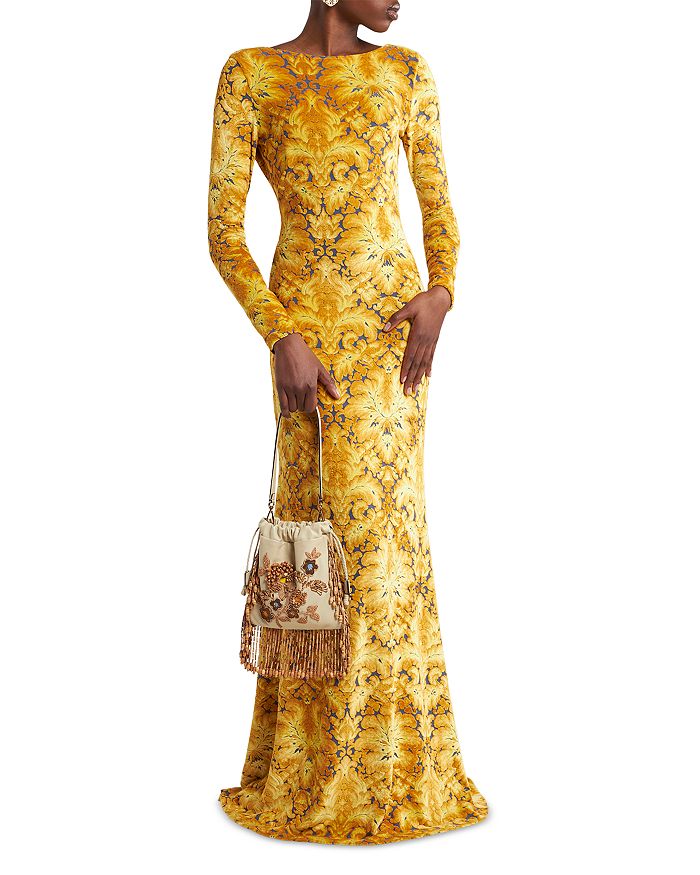 

Длинное платье с рукавами Etro, желтый