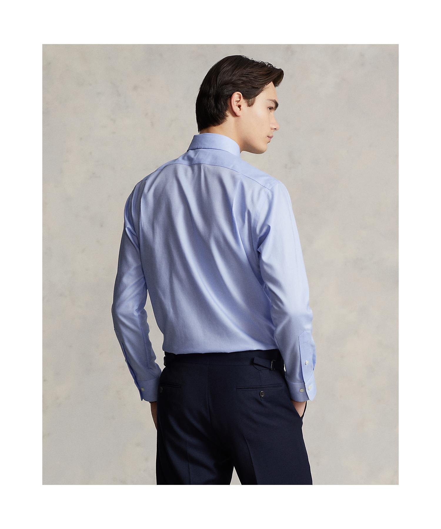Рубашка Добби классического кроя Regent Polo Ralph Lauren, 400 Blue — фото 4