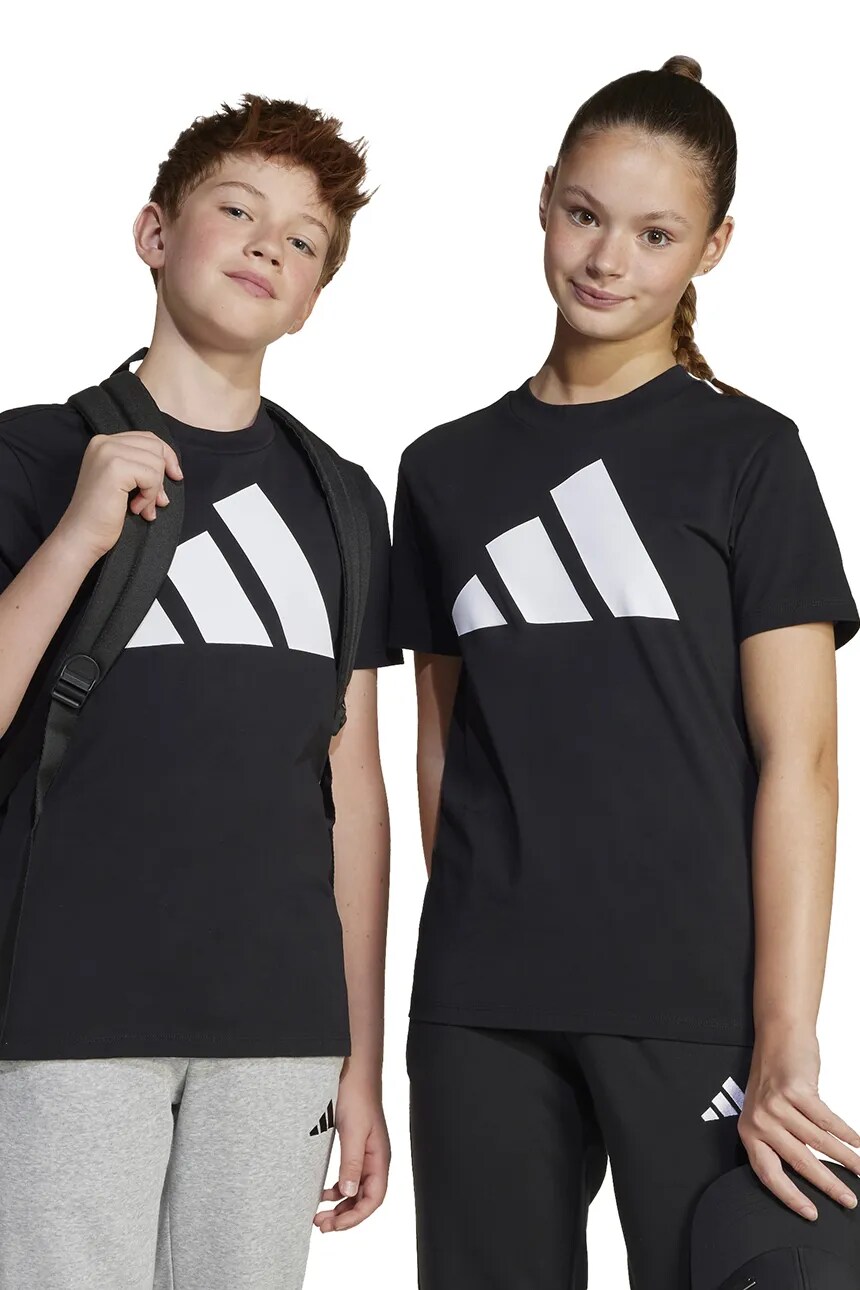 Футболка детская хлопковая Adidas, черный — фото 2