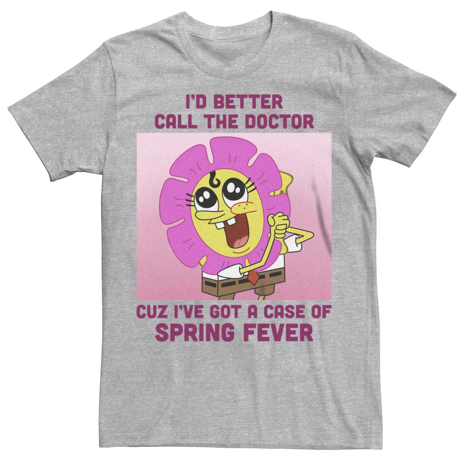 

Мужская футболка Nickelodeon SpongeBob SquarePants Spring Fever с цветочным рисунком Licensed Character