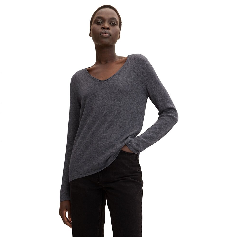 

Свитер Tom Tailor V-Neckline With Front Logo Coin, серый