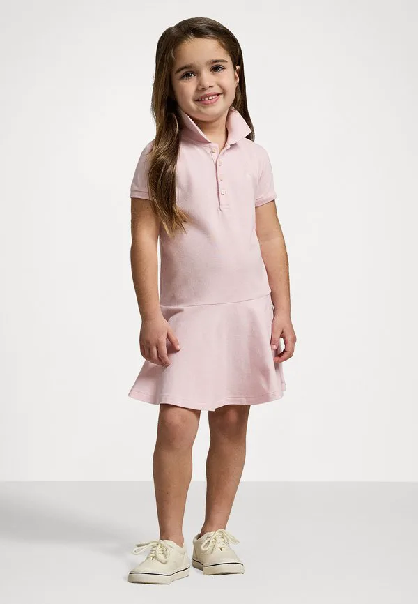 Платье-Поло из эластичной сетки, повседневное платье Polo Ralph Lauren, Hint Of Pink/White — фото 3