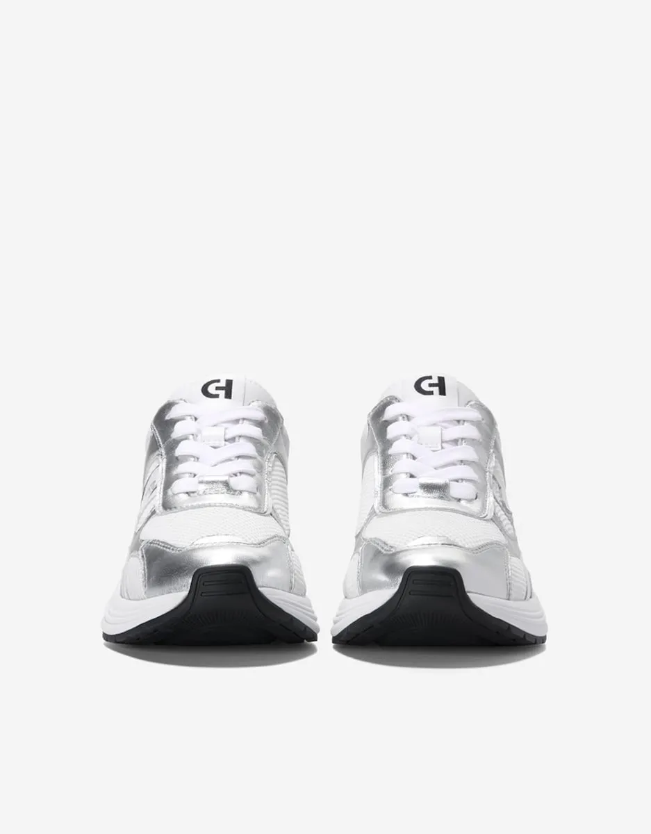 Женские кожаные кроссовки, выполненные из кожи и дышащей сетки Cole Haan, белый — фото 3