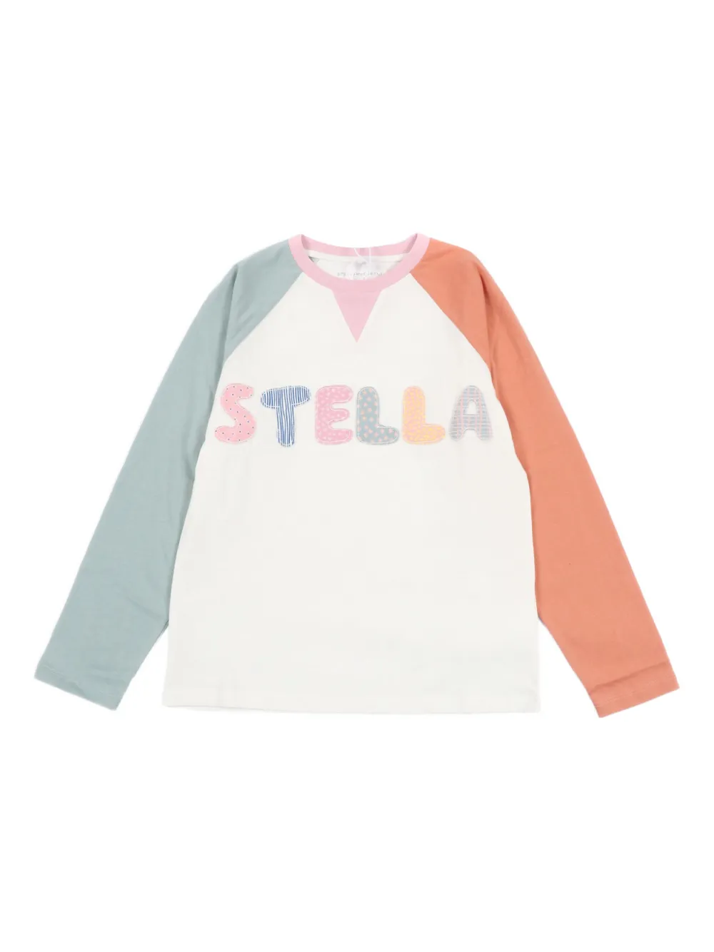 

Футболка с длинными рукавами, украшенная лоскутным узором Stella McCartney Kids, белый