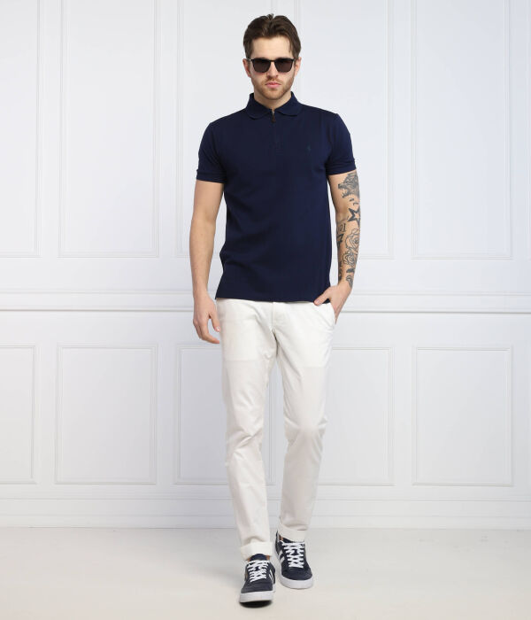 Рубашка поло Custom slim fit Polo Ralph Lauren, синий — фото 2