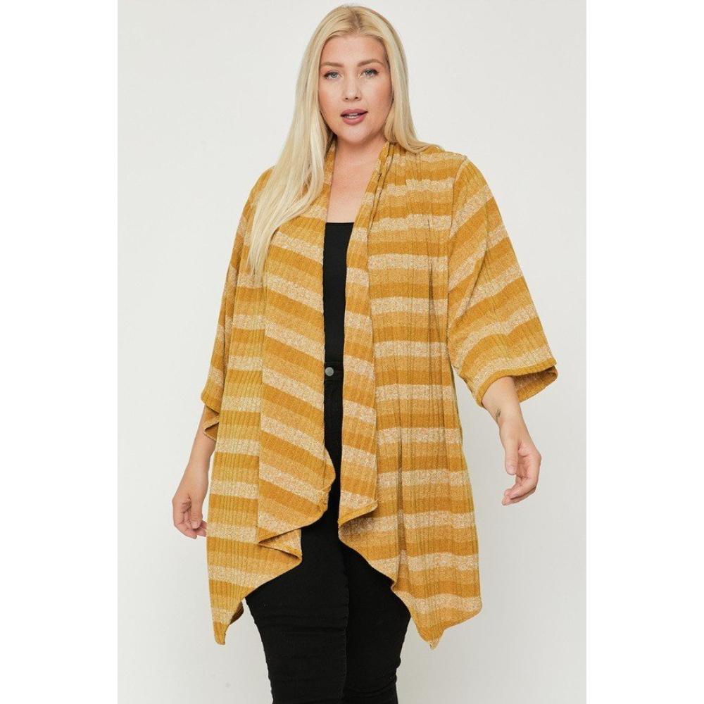 

Полосатый кардиган в стиле кимоно FASHNZFAB, цвет mustard