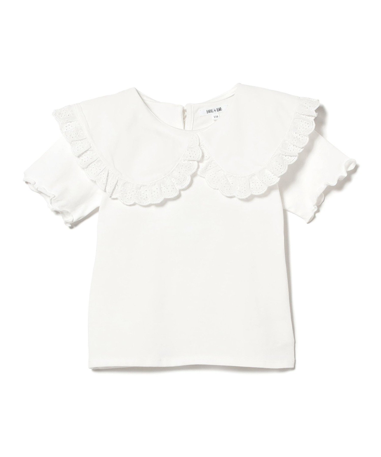 Пуловер с коротким рукавом и тканевым воротником (100–140 см) B:MING by BEAMS, OFF_WHITE