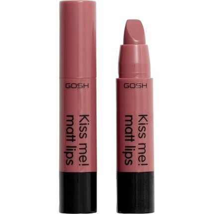 

GOSH Kiss Me Matt Lips Nude Губная помада Стойкая, с высоким содержанием пигментов, Легкая кремовая текстура, Мягкая матовая, устойчивая к поцелуям, Увлажняющая, Веганская, без отдушек, 003 Hot Kiss
