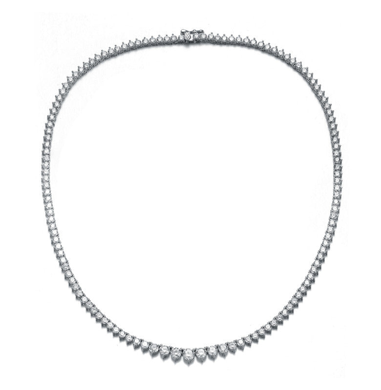 

Теннисное колье с градуированной цепочкой и прозрачными кубическими цирконами Rachel Glauber, белый