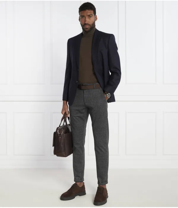 Элегантный шерстяной жакет h-janson Slim fit Boss, синий — фото 2