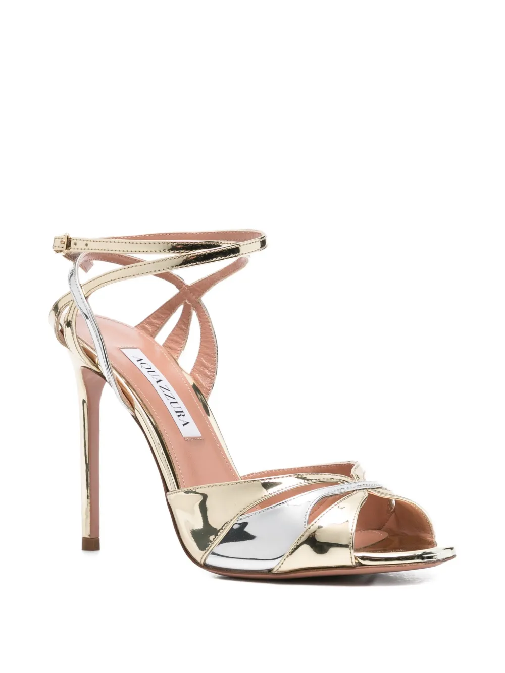 Босоножки с эффектом металлик Aquazzura, золотой — фото 2