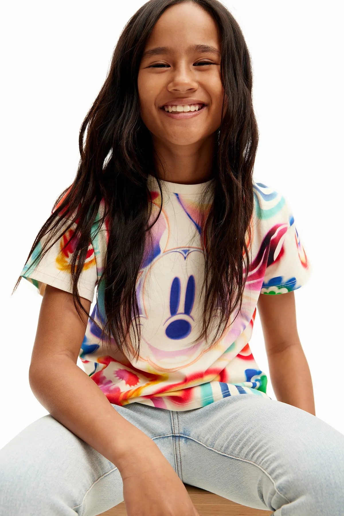 Разноцветная футболка с Микки Маусом (100-150 см) Desigual, White/1001