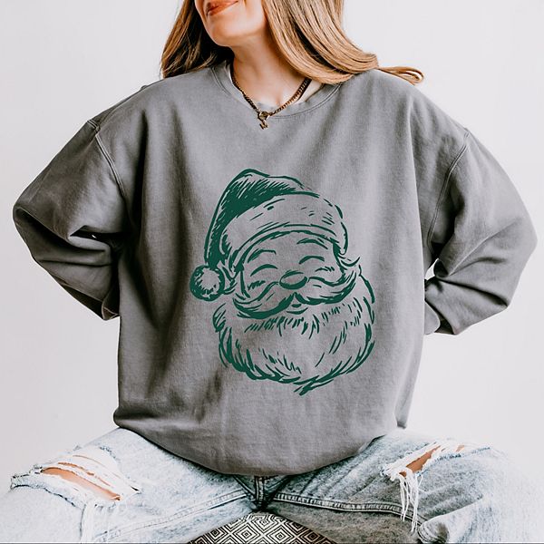 

Свитшот женский Santa outline green Simply Sage Market, Grey, Серый, Свитшот женский Santa outline green Simply Sage Market, Grey