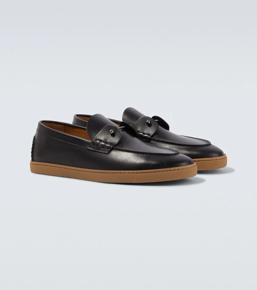 Кожаные туфли-слипоны Chambeliboat Christian Louboutin, черный