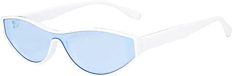 

Модные маленькие цельные солнцезащитные очки для женщин, винтажные солнцезащитные очки для женщин, уникальные панк-очки, защита от ультрафиолета UV400 MTZJH, White-nlue