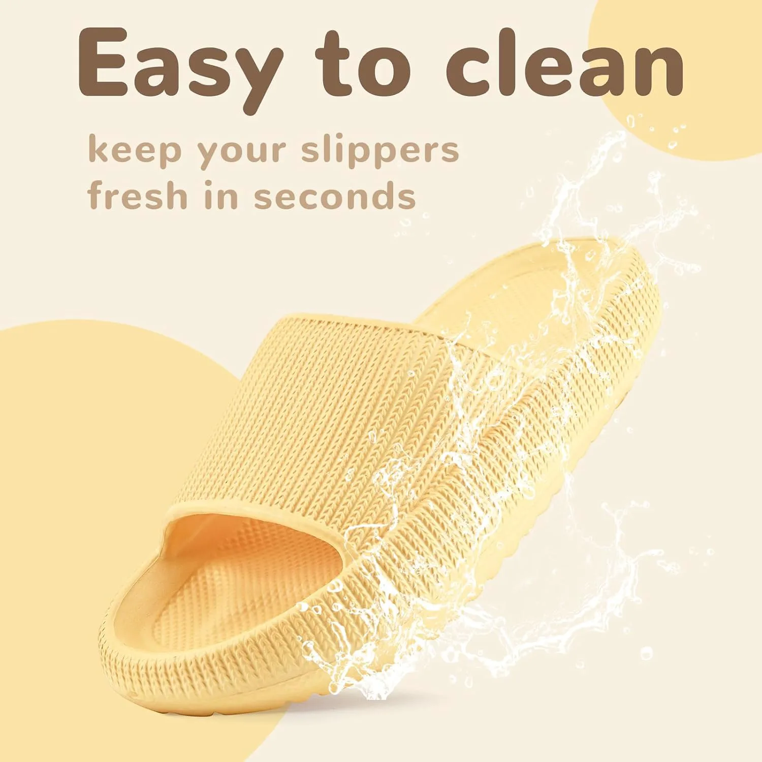 

Детские шлепанцы Rosyclo, облачные, с подушкой, нескользящей подошвой, желтые