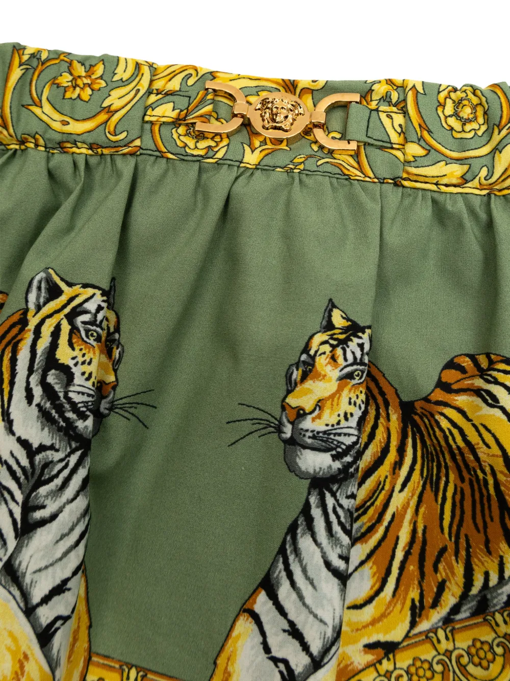 Юбка с тигровым принтом Versace Kids, зеленый — фото 3