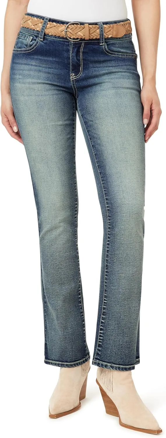 

Джинсы WallFlower Luscious Curvy Belted Bootcut Mid-Rise Insta Stretch