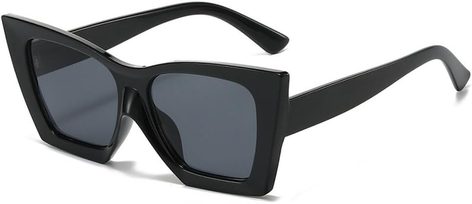 

Модные солнцезащитные очки «кошачий глаз» для женщин, ретро-стиль, желейные, трендовые оттенки, защита от ультрафиолета UV400, женские солнцезащитные очки TKKTLLT, Black-black