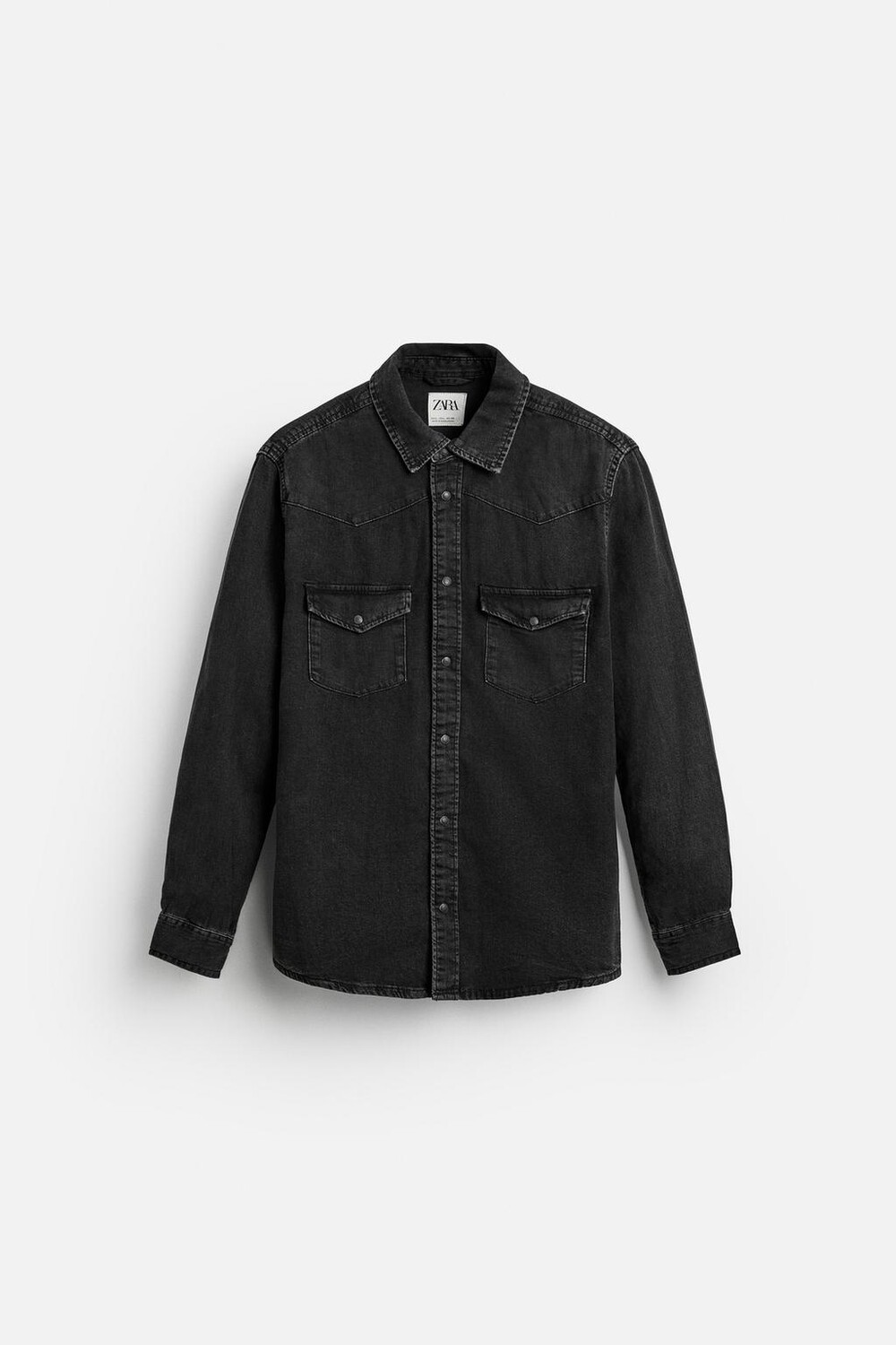 

Легкая джинсовая рубашка ZARA, черный
